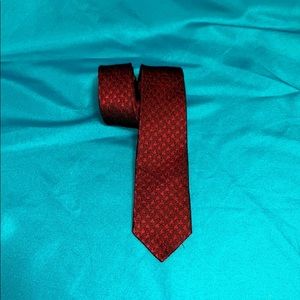 Red and black silk tie